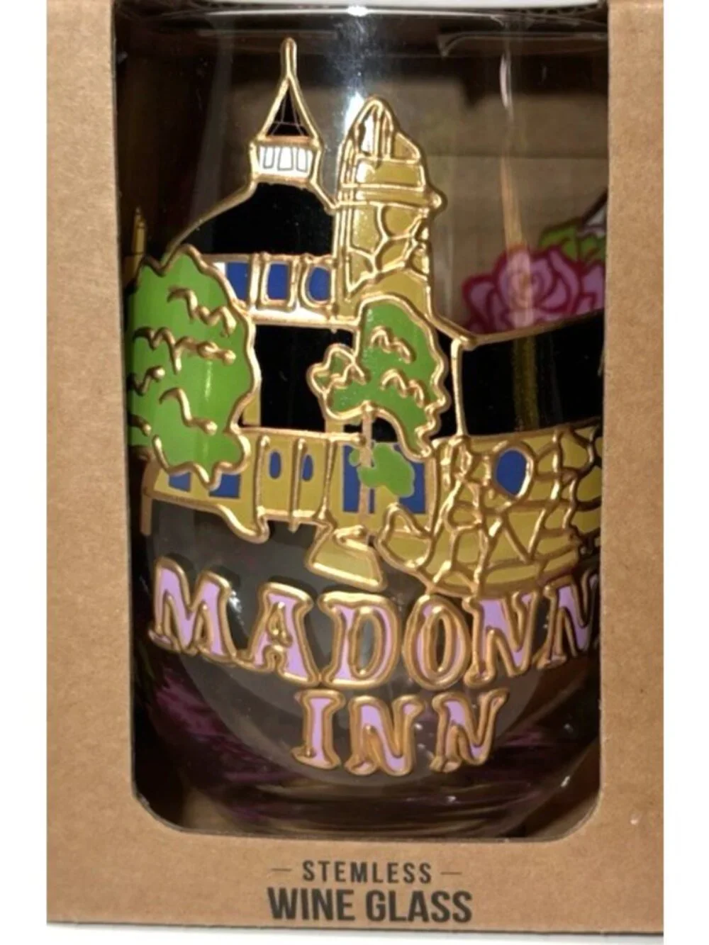 Madonna Inn Hotel Stemless Glass Wine Historic California Custom Gift Souvenir